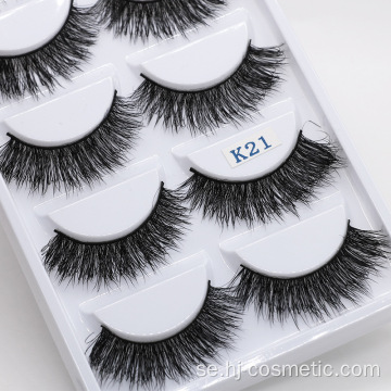 Partihandel 5 par 3d mink päls false eyelash 3d mink ögonfransar